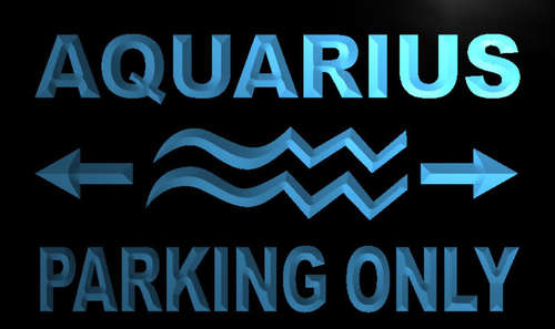 Aquarius Parking Only Neon Light Sign